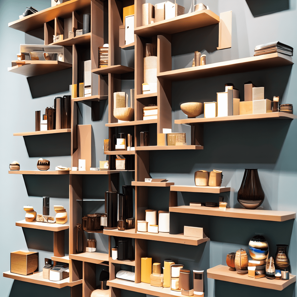 Wall-mounted shelves and organizers effectively utilizing vertical space for storage